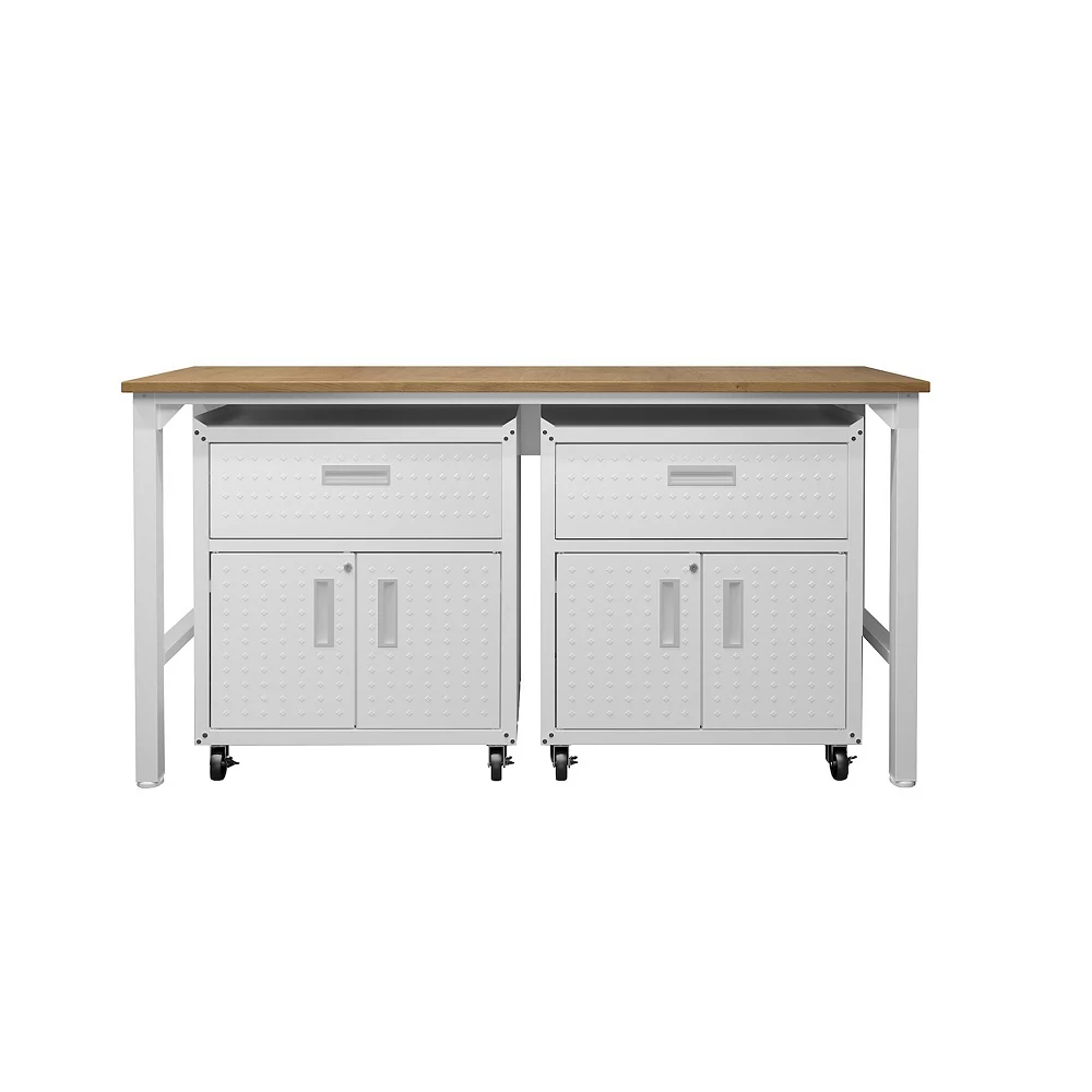 MANHATTAN COMFORT 3-Piece Fortress Mobile Garage Cabinet & Worktable Set 3 MANHATTAN COMFORT 3-Piece Fortress Mobile Garage Cabinet & Worktable Set