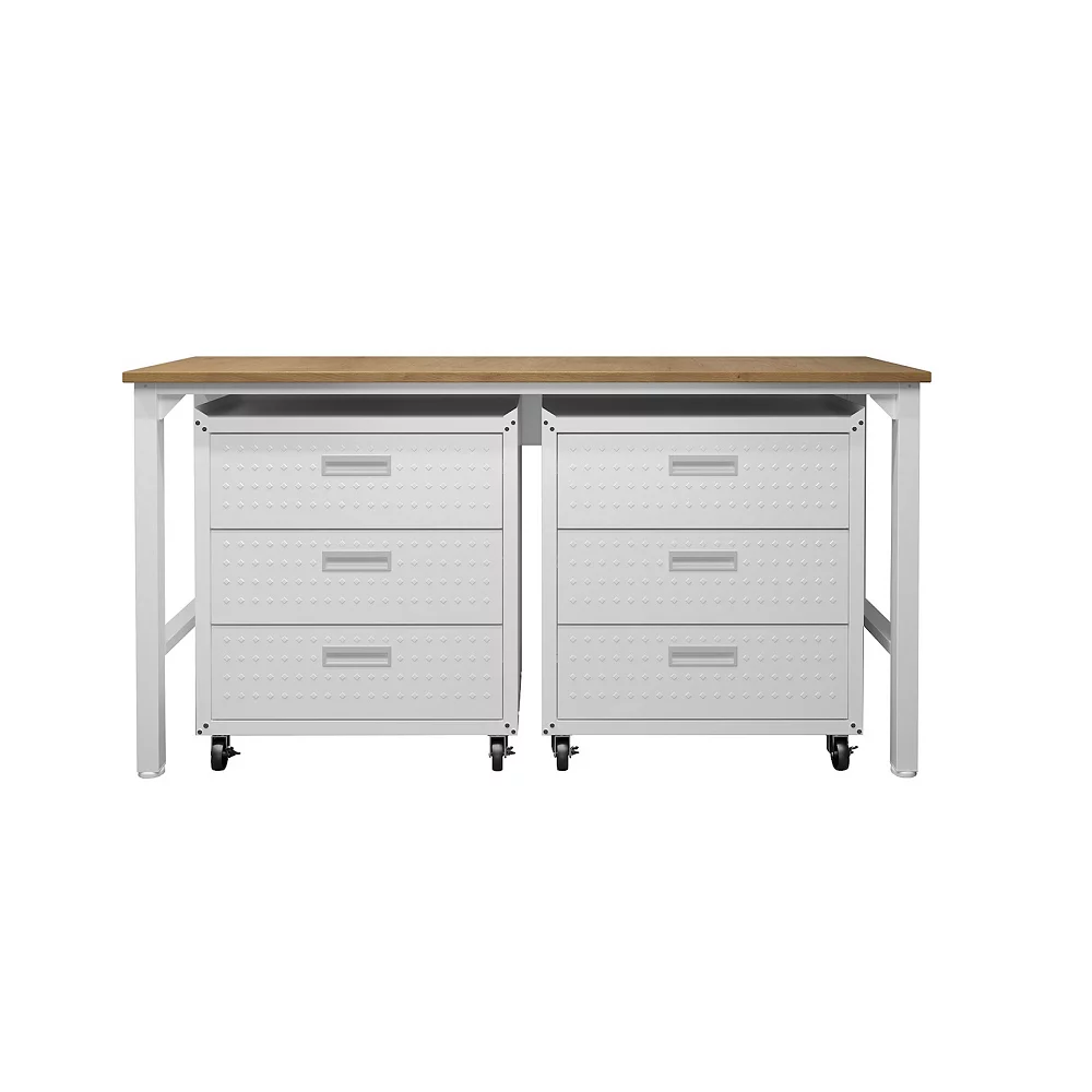 MANHATTAN COMFORT 3-Piece Fortress Mobile Garage Cabinet & Worktable Set 3 MANHATTAN COMFORT 3-Piece Fortress Mobile Garage Cabinet & Worktable Set
