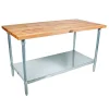 John Boos Maple Wood Top Work Table With Adjustable Lower Shelf, 48 X 24 X 1.5" -The Novogratz Shop 5081871