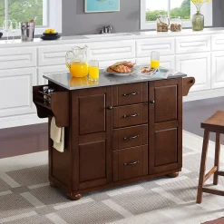 Crosley Eleanor Stainless Steel Top Kitchen Island 10 Crosley Eleanor Stainless Steel Top Kitchen Island -The Novogratz Shop 5154993 ALT3