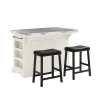 Crosley Julia Stainless Steel Top Island With Saddle Stools 2 Crosley Julia Stainless Steel Top Island With Saddle Stools -The Novogratz Shop 5154997