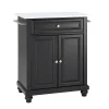 Crosley Cambridge Granite Top Portable Kitchen Island / Cart -The Novogratz Shop 5155026 Black