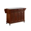 Crosley Full-Size Granite Top Kitchen Cart -The Novogratz Shop 5155047 Mahogany