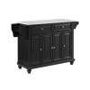 Crosley Cambridge Granite Top Full-Size Kitchen Island / Cart -The Novogratz Shop 5155051 Black