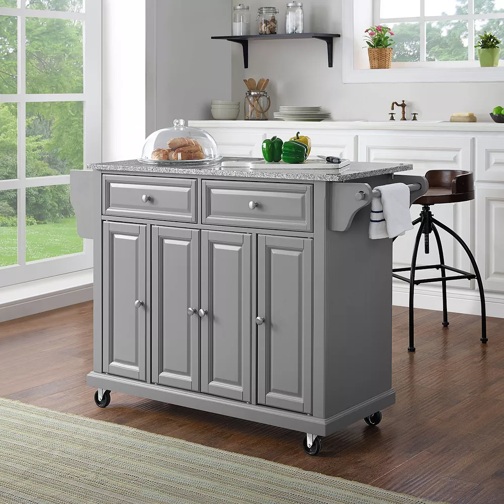 Crosley Full Size Granite Top Kitchen Cart 4 Crosley Full Size Granite Top Kitchen Cart - Image 2