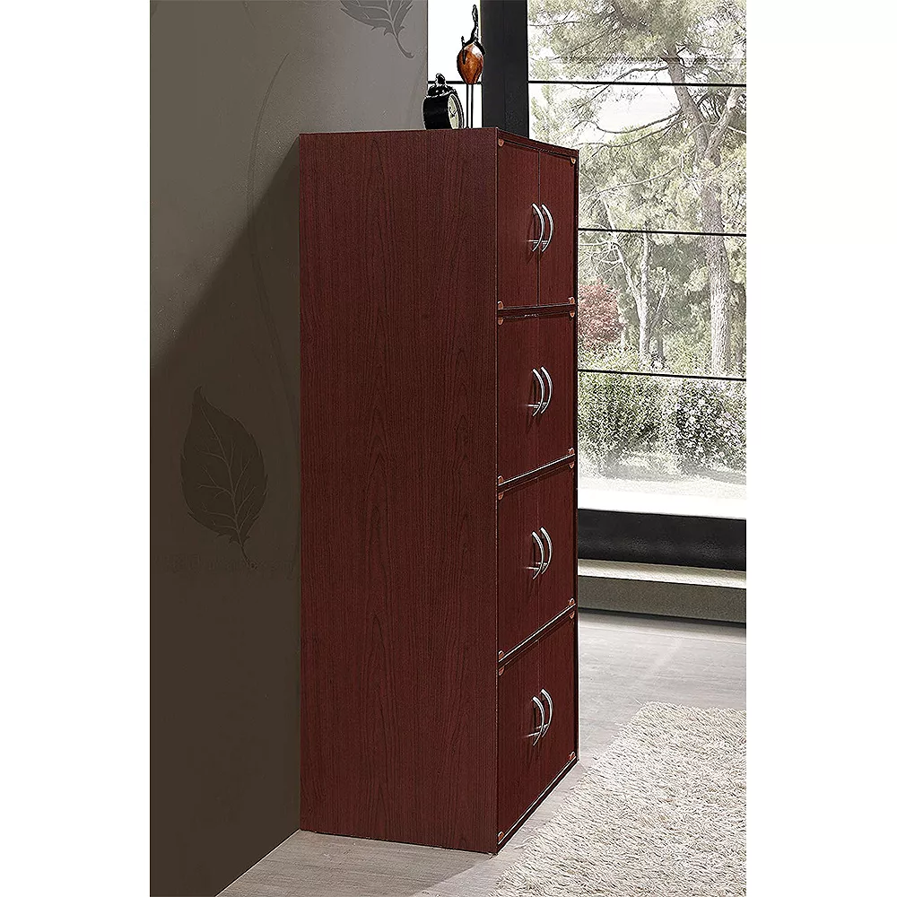 Hodedah Import Hodedah 8 Door Enclosed Multipurpose Storage Cabinet For Home/Office, Mahogany 4 Hodedah Import Hodedah 8 Door Enclosed Multipurpose Storage Cabinet For Home/Office, Mahogany - Image 2