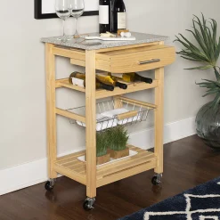 Linon Kitchen Island Granite Top -The Novogratz Shop 546409 ALT2