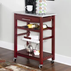 Linon Kitchen Island Granite Top -The Novogratz Shop 550797 ALT