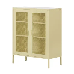 South Shore Crea Metal Mesh 2-Door Accent Cabinet