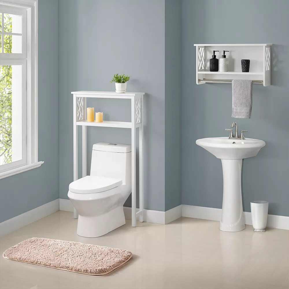 Bolton Coventry Over Toilet Open Storage Shelf With Two Towel Rods 4 Bolton Coventry Over Toilet Open Storage Shelf With Two Towel Rods - Image 2