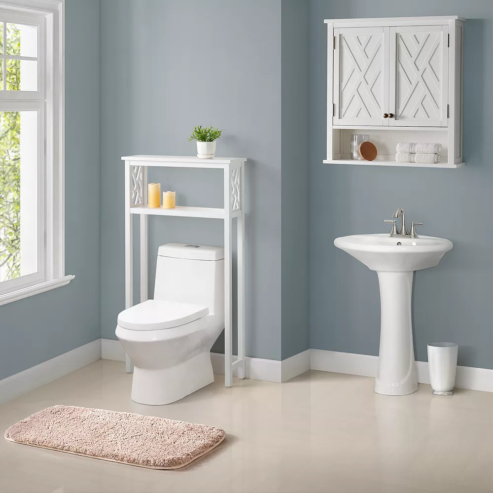 Bolton Coventry Over Toilet Wall Mounted Bath Storage Cabinet With Two Doors & Open Shelf 4 Bolton Coventry Over Toilet Wall Mounted Bath Storage Cabinet With Two Doors & Open Shelf - Image 2