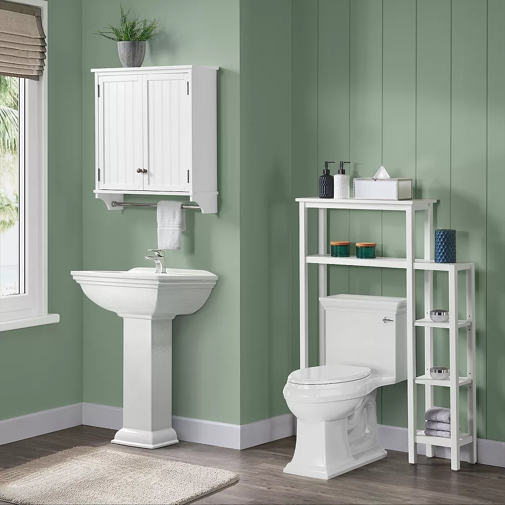 Bolton Dover Over Toilet Organizer With Side Shelving, 2 Doors & Towel Rod 4 Bolton Dover Over Toilet Organizer With Side Shelving, 2 Doors & Towel Rod - Image 2