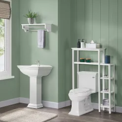 Bolton Dover Over Toilet Organizer With Side Shelving, Bathroom Shelf With 2 Towel Rods -The Novogratz Shop 5544409 ALT