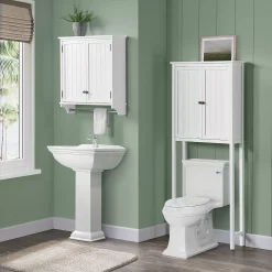 Bolton Dover Over Toilet Hutch With 2 Doors And Towel Rod -The Novogratz Shop 5544411 ALT