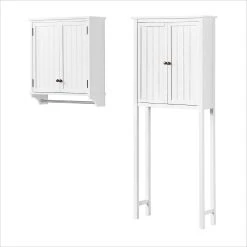 Bolton Dover Over Toilet Hutch With 2 Doors And Towel Rod -The Novogratz Shop 5544411 ALT10