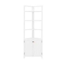Bolton Dover 25"W X 68"H Corner Storage Cabinet With 2 Doors & Open Shelving -The Novogratz Shop 5544421 ALT12