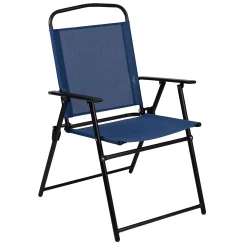 Flash Furniture Nantucket Navy Patio Garden Table & Folding Chairs 5-Piece Set 13 Flash Furniture Nantucket Navy Patio Garden Table & Folding Chairs 5-Piece Set -The Novogratz Shop 5545018 ALT4