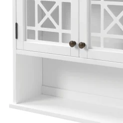 Alaterre Furniture Derby White Wall-Mount Bath Shelf 7 Alaterre Furniture Derby White Wall-Mount Bath Shelf -The Novogratz Shop 5546115 ALT3