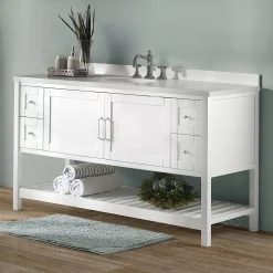 Alaterre Furniture Bennet White Vanity Cabinet -The Novogratz Shop 5546143 ALT10