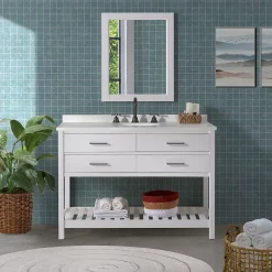 Alaterre Furniture Harrison White Vanity Cabinet -The Novogratz Shop 5546148 ALT7