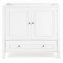 Alaterre Furniture Williamsburg White Vanity Cabinet -The Novogratz Shop 5546151 ALT13