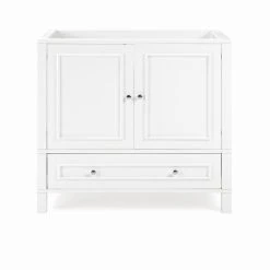 Alaterre Furniture Williamsburg White Vanity Cabinet -The Novogratz Shop 5546151 ALT14