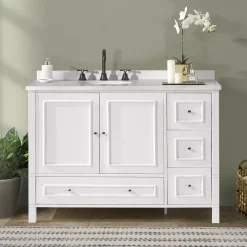 Alaterre Furniture Williamsburg White Vanity Cabinet -The Novogratz Shop 5546152 ALT
