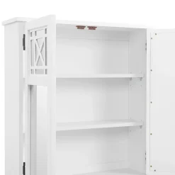 Alaterre Furniture Derby 3-Piece White Bath Set With Wall Cabinet -The Novogratz Shop 5546159 ALT3