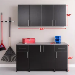 Prepac Elite B 64-in. Storage Cabinet & Wall Cabinet 5-piece Set -The Novogratz Shop 5549047 ALT99