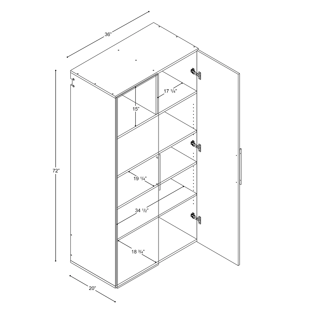 Prepac HangUps 36-in. Large Storage Cabinet 7 Prepac HangUps 36-in. Large Storage Cabinet - Image 5