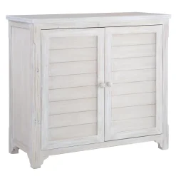 Linon Lannie Whitewash Storage Cabinet