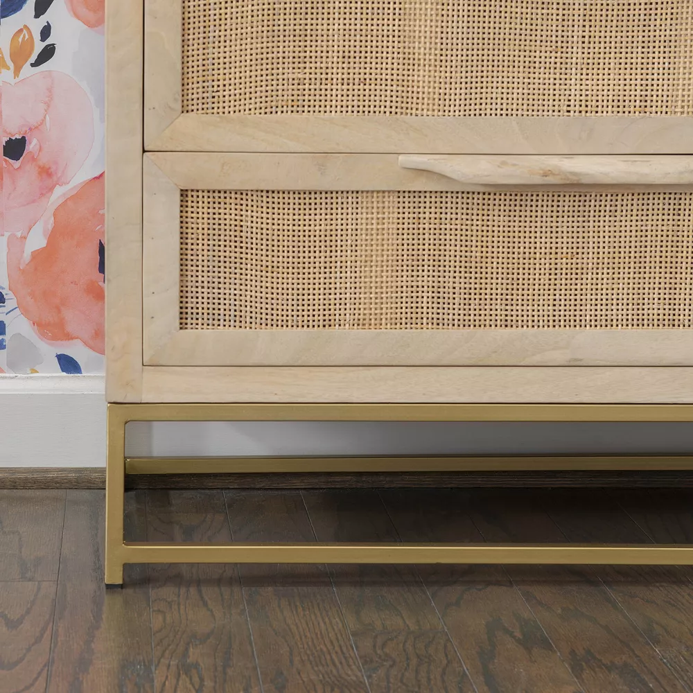 Linon Janie Rattan 3-Drawer Cabinet 5 Linon Janie Rattan 3-Drawer Cabinet - Image 3