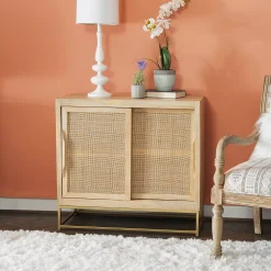 Linon Janie Rattan Sliding 2-Door Console -The Novogratz Shop 5649433 ALT6
