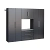 Prepac HangUps 90-in. G Storage Wall Cabinet 4-piece Set -The Novogratz Shop 5690905 Black