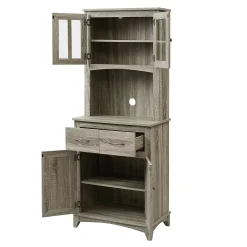 Home Source Microwave Stand Storage Cabinet -The Novogratz Shop 5696839 ALT4