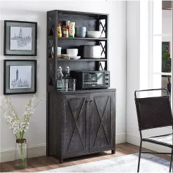Home Source X-Frame Bar Storage Cabinet -The Novogratz Shop 5696852 ALT2