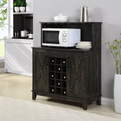 Home Source Farmhouse Microwave Stand Storage Cabinet 7 Home Source Farmhouse Microwave Stand Storage Cabinet -The Novogratz Shop 5696856 ALT2