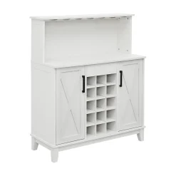 Home Source Farmhouse Microwave Stand Storage Cabinet