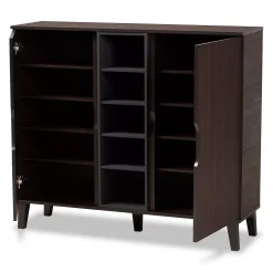 Baxton Studio Idina 2-Door Shoe Cabinet 9 Baxton Studio Idina 2-Door Shoe Cabinet -The Novogratz Shop 5734426 ALT