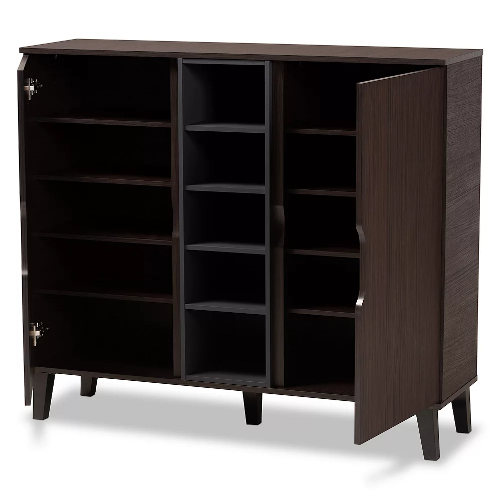 Baxton Studio Idina 2-Door Shoe Cabinet 4 Baxton Studio Idina 2-Door Shoe Cabinet - Image 2