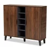 Baxton Studio Idina 2-Door Shoe Cabinet -The Novogratz Shop 5734426 Walnut Gray Dark Brown