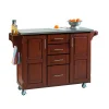 Homestyles Stainless Steel-Top Kitchen Cart 2 Homestyles Stainless Steel-Top Kitchen Cart -The Novogratz Shop 574116 Cherry