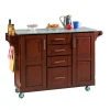 Homestyles Granite-Top Kitchen Cart 2 Homestyles Granite-Top Kitchen Cart -The Novogratz Shop 574118 Cherry