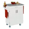 Homestyles Granite-Top Cuisine White Kitchen Cart -The Novogratz Shop 574298 White