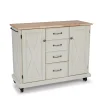 Homestyles Seaside Lodge 4-Drawer Kitchen Cart -The Novogratz Shop 5780207
