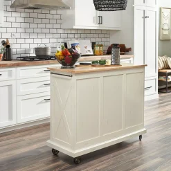 Homestyles Seaside Lodge 4-Drawer Kitchen Cart 11 Homestyles Seaside Lodge 4-Drawer Kitchen Cart -The Novogratz Shop 5780207 ALT3
