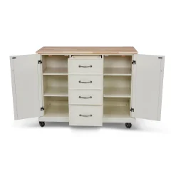 Homestyles Seaside Lodge 4-Drawer Kitchen Cart 13 Homestyles Seaside Lodge 4-Drawer Kitchen Cart -The Novogratz Shop 5780207 ALT5