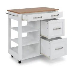 Homestyles Storage Plus Open Shelving Kitchen Cart -The Novogratz Shop 5780211 ALT4