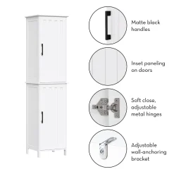 RiverRidge Home Monroe 4-Shelves Tall Storage Cabinet -The Novogratz Shop 5781228 ALT20