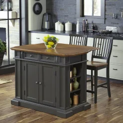 Homestyles Americana Kitchen Island & Stool Set -The Novogratz Shop 5790795 ALT2